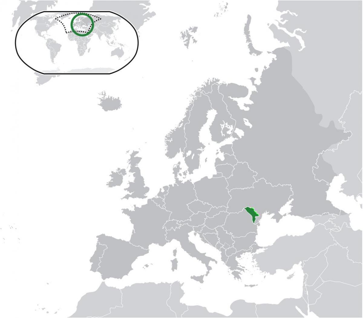 Dünya haritası üzerinde yer Moldova 